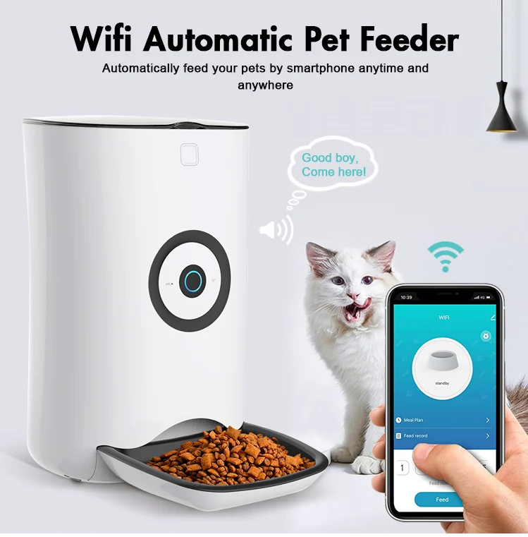 Автоматическая миска для кормления домашних животных с таймером 6 л Wi-Fi