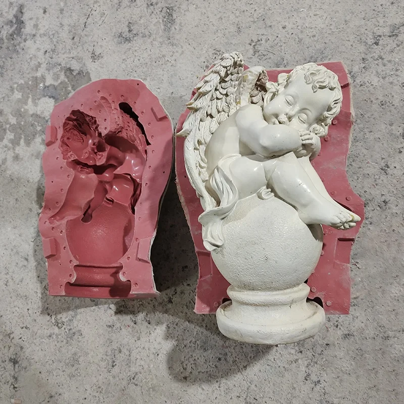 Wholesale Fiberglass Angel Wing Mold Angel Statue Mold Concrete Sculpture Mold Silicone for Garden