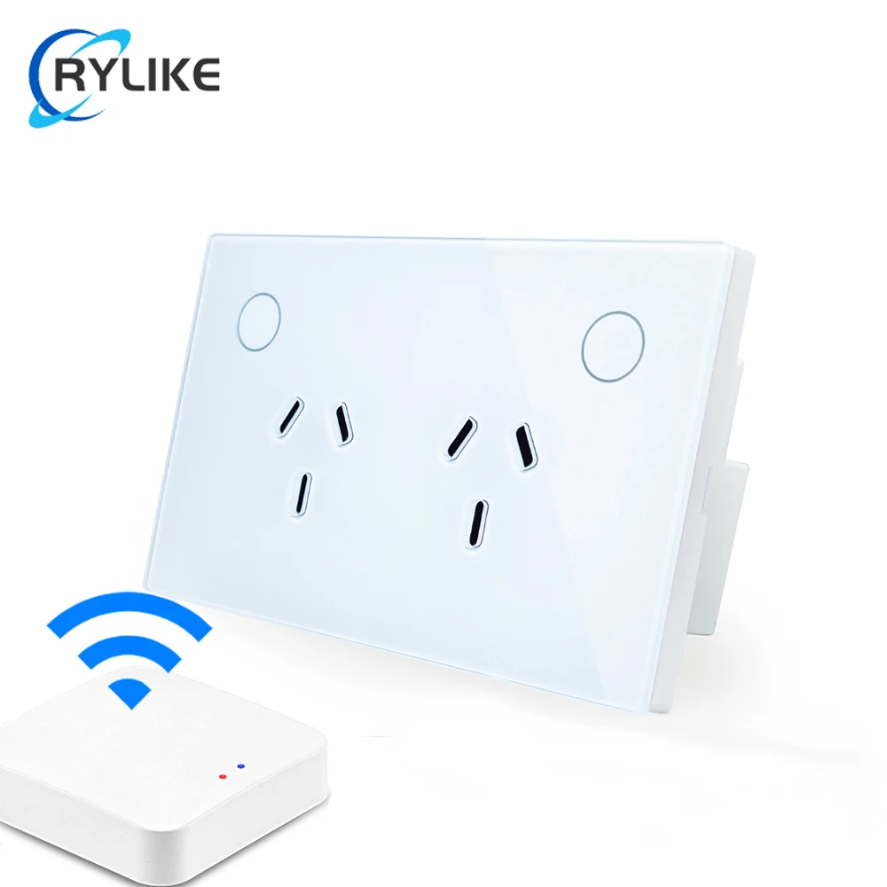 SAA Approval Australia Standard Glass Panel Tuya Zigbee Touch Switch Socket Double GPO / Power Points