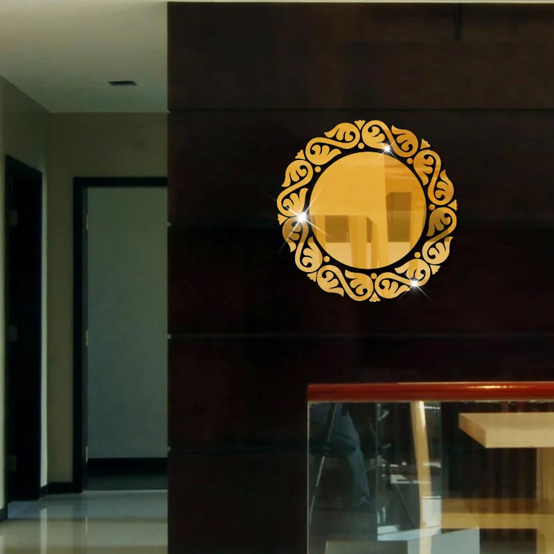 Acrylic mirror wall stickers manufacturers bathroom toilet decoration background mirror stickers wholesale can be OEM production