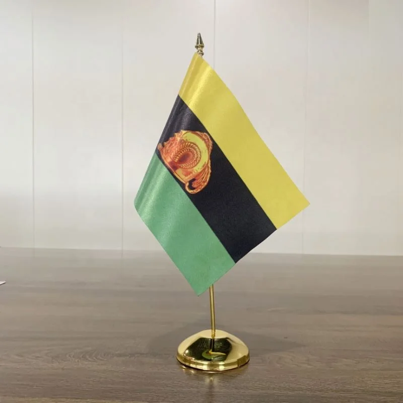 Indoor Flagpole Holder Factory Price Office Table Flag With Pole  Gold Silver Flagpole Indoor Flag Pole Metal Flagpole Base