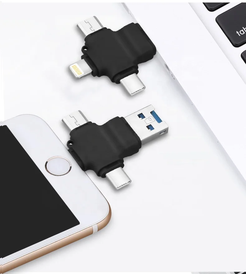 Usb-флеш-накопитель 4 в 1 с поддержкой otg и usb type-c на 64/128/256/512
