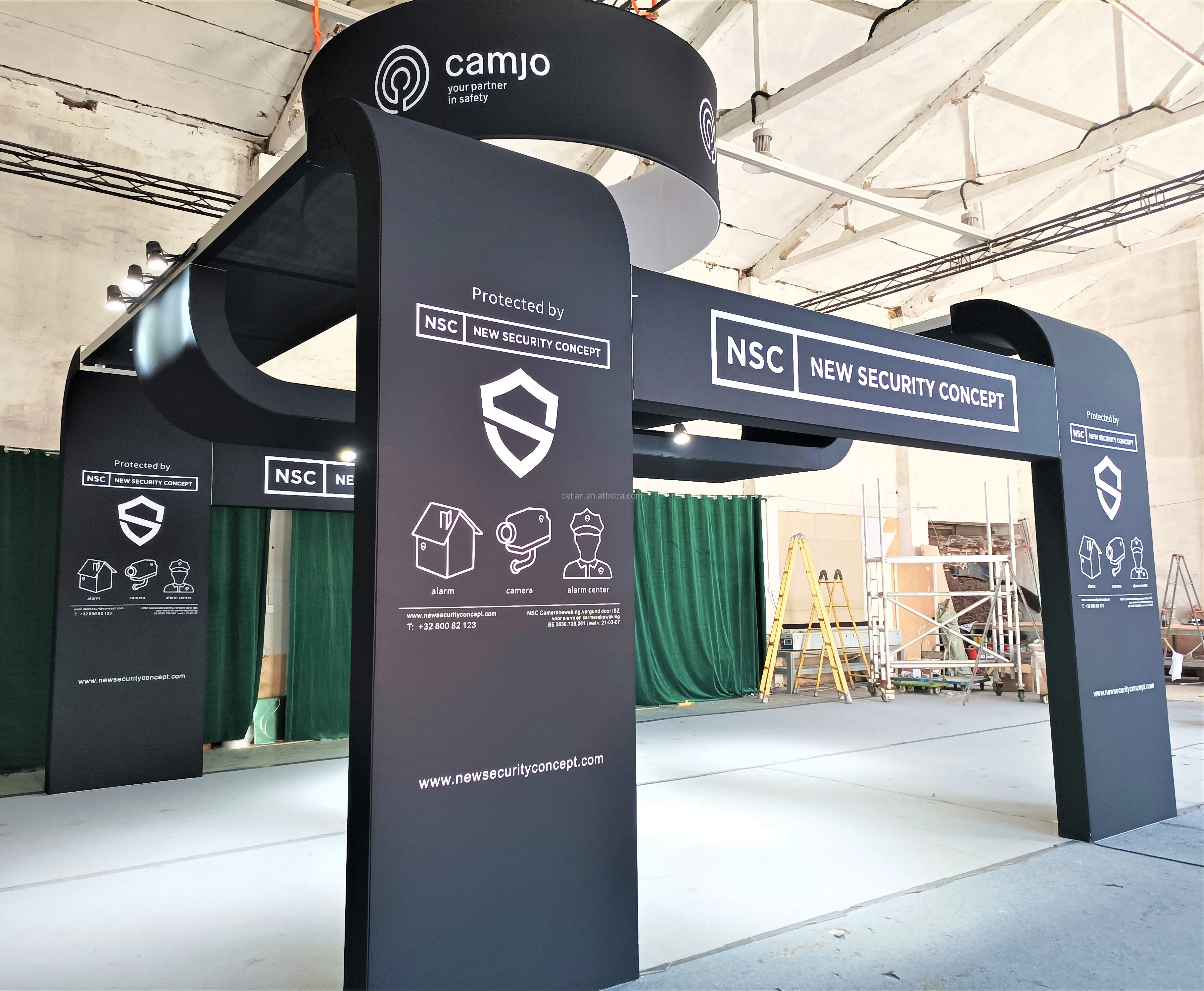 Large island aluminum system exhibition stand fair booth