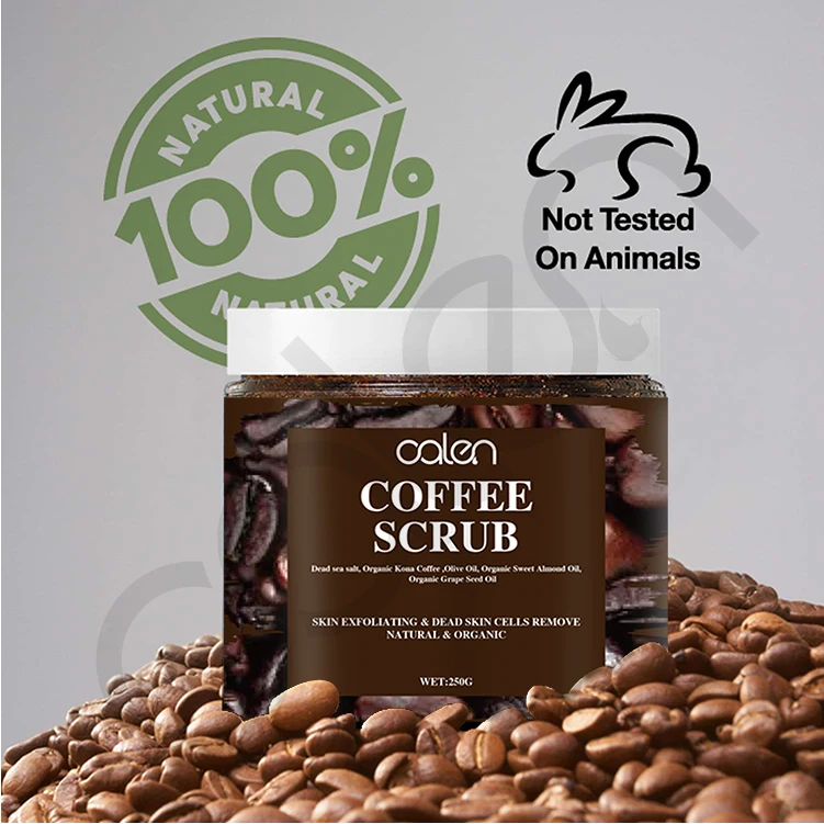 Натуральный органический кофе-скраб отшелушивающий антицеллюлитный скраб для тела большого размера 250