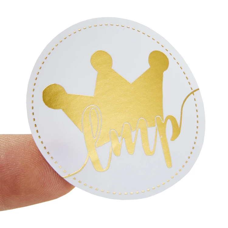 Wholesale Permanent Custom Logo Printing Decorative labels Adhesive eGold Foil Stickers