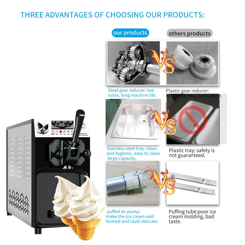 MK-S8 Easy Operating Very Popular Table Top Model Commercial Ice Cream Vending Machine with spare part