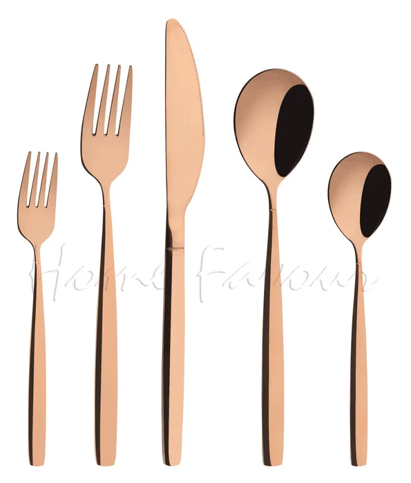 Luxury Cutlery Set Rose Gold Salad Fork Eating Utensils Copper Cutlery Set For Dubai