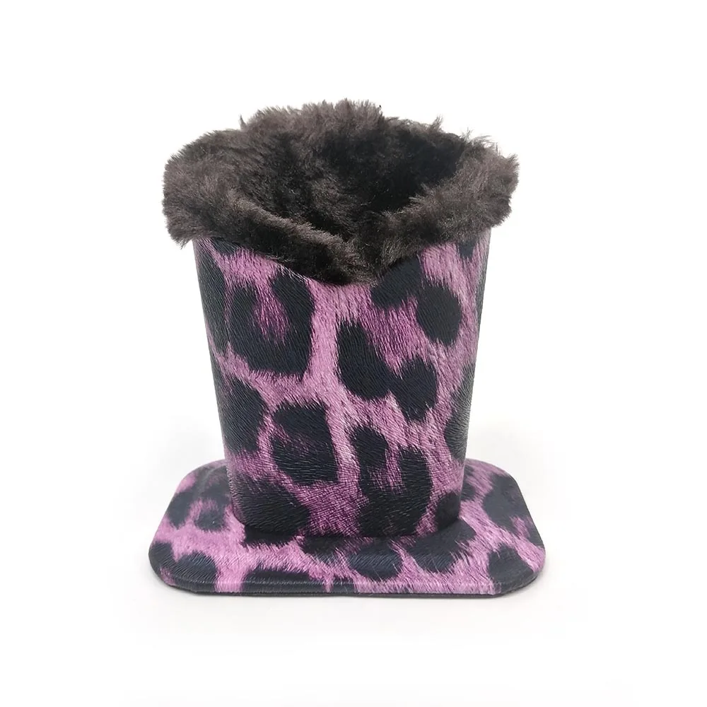 Animal Pattern PU Leather Decorative Sunglasses Eyeglasses Holder Stand