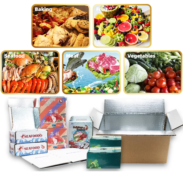 Frozen Shipping Packaging Box Custom Insulated Foldable Shipping Boxes Food Container Milk Carton Box Sandwich Packaging Accept