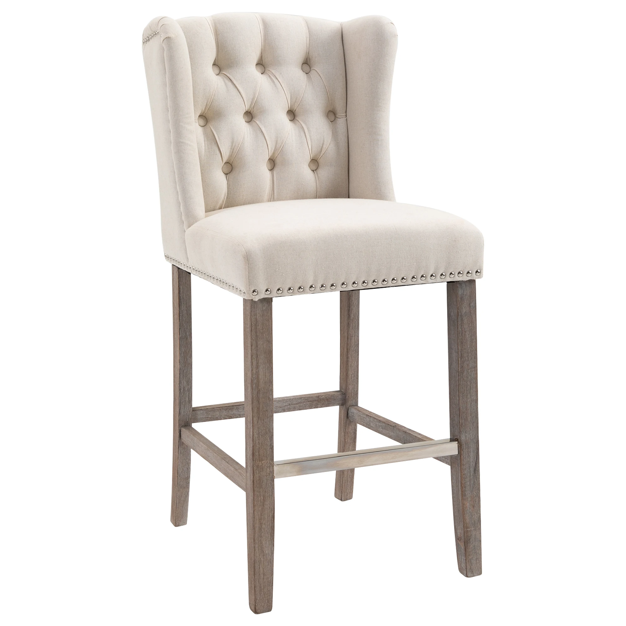 Rice white color wooden bar stool high chair new design
