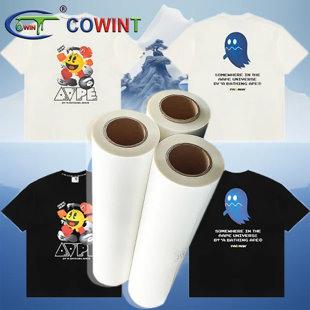 Cowint DTF film Heat Transfer Printing PET Film Roll 30/60cm Cold Peel and Hot Peel Inkjet Printer PET Transfer DTF Film