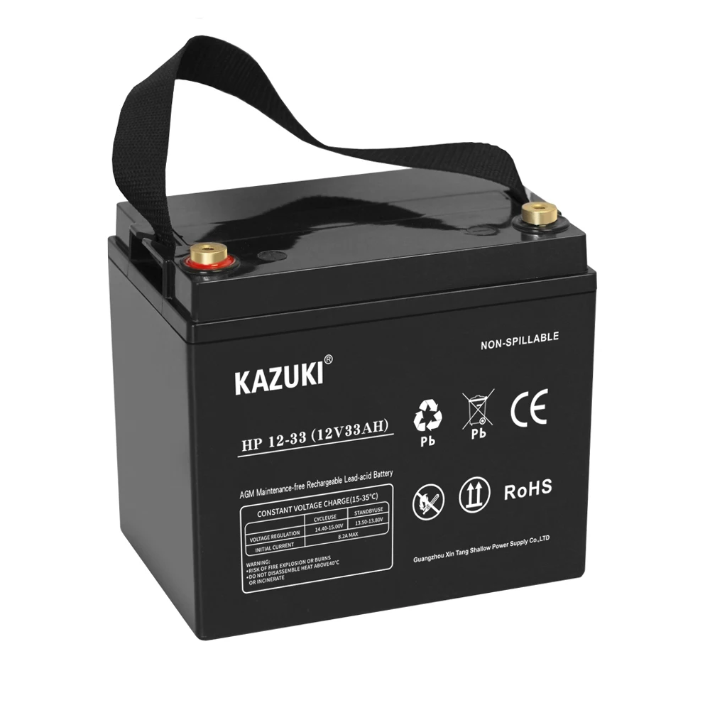 Kazuki 12V33ah Maintenance free Rechargeable uninterruptible power supply Lead Acid UPS Battery