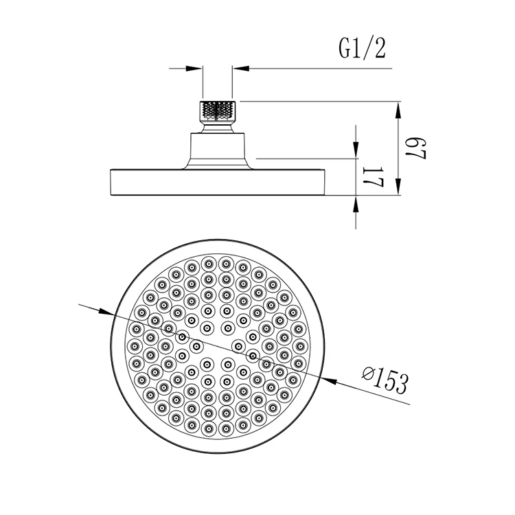 
Luxury modern chrome finish 6 inch Rain Shower Head with bathroom shower heads 