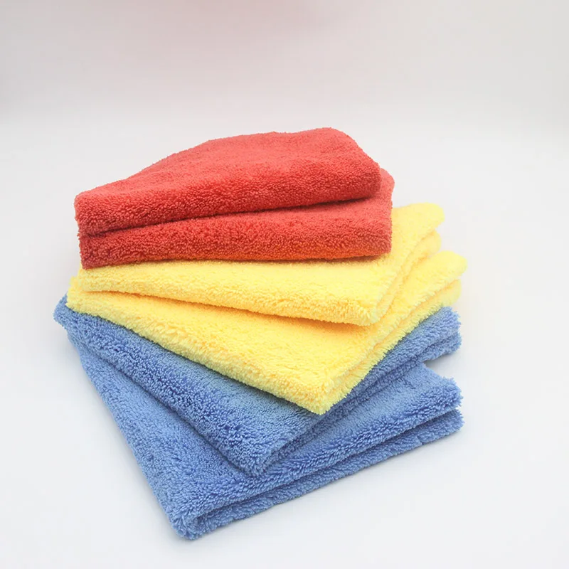 Super thick high quality coral fleece custom logo microfiber car detailing drying wiping cleaning cloth car wash
