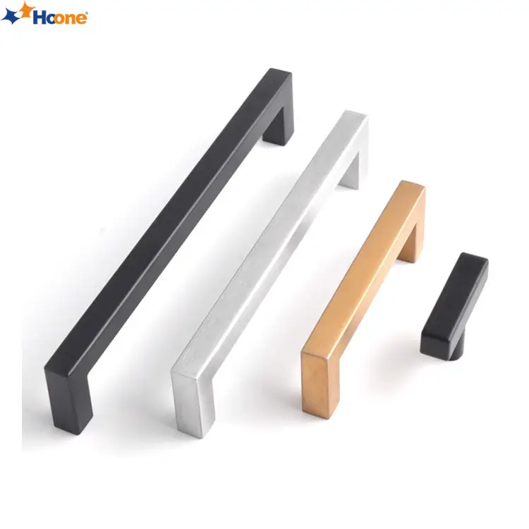 Hoone Luxury Black Hardware Furniture Pull Closet Accessories Stainless Steel Kitchen Cabinet Handle
