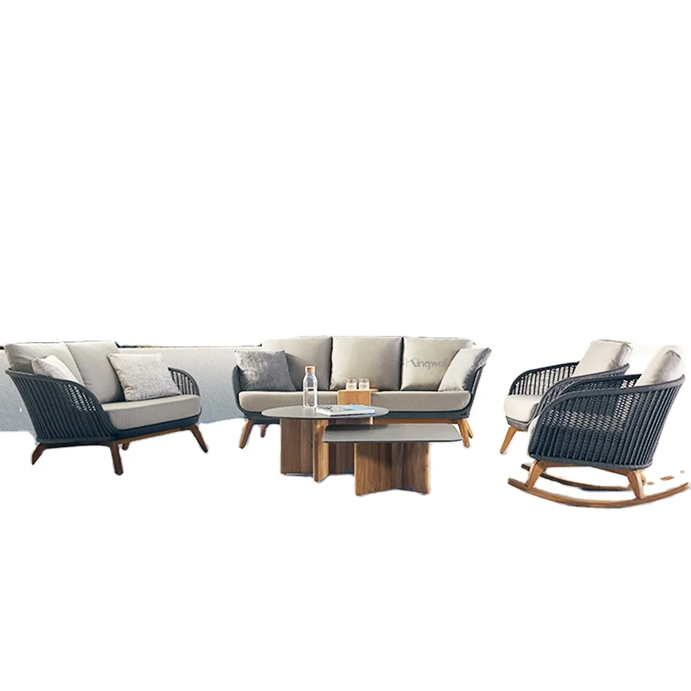 Couture salon de Jardin outdoor patio garden rattan sofa set rope outdoor furniture