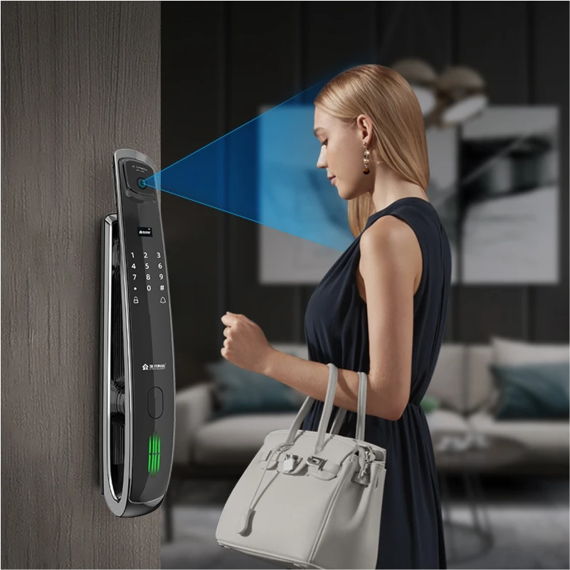 JIXIN High Privacy Lock 3D Face Tuya App Control Fingerprint Bluetooth Remote Unlock Smart Home Door Lock