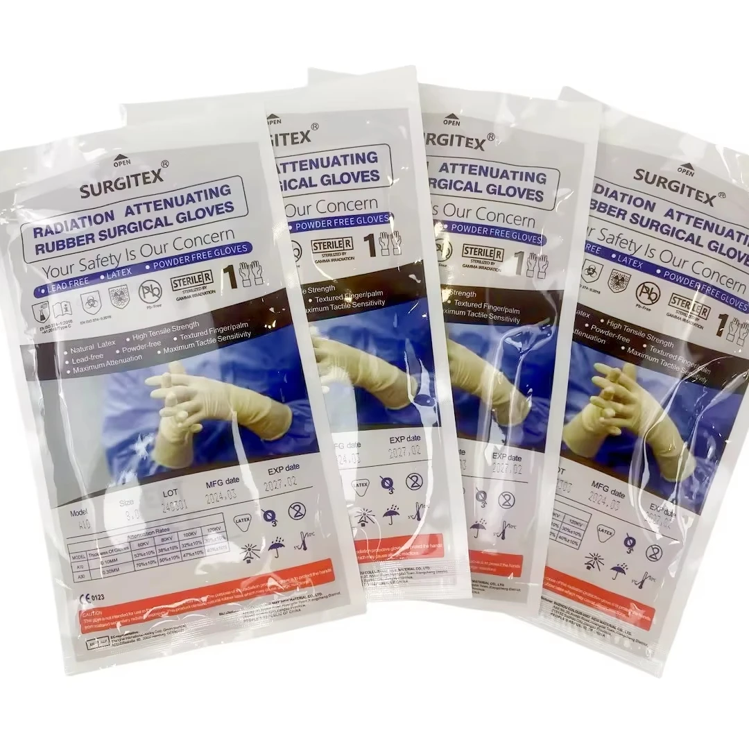 Одноразовые бессвинцовые стерильные латексные перчатки для защиты от излучения