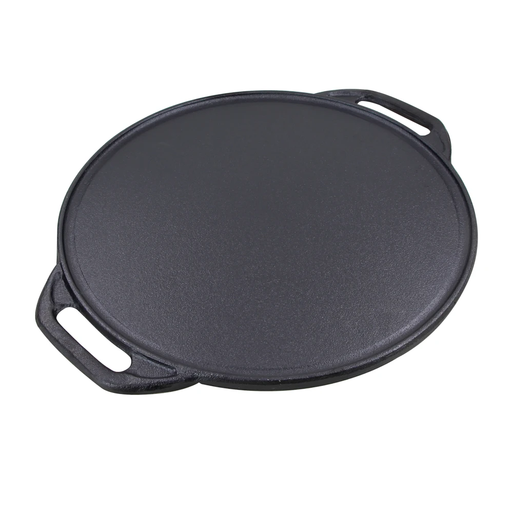 Heavy-Duty 42cm Cast Iron Skillet Nonstick Frying Pans Pre-seasoned Grill Pan Griddle Pan Cast Iron