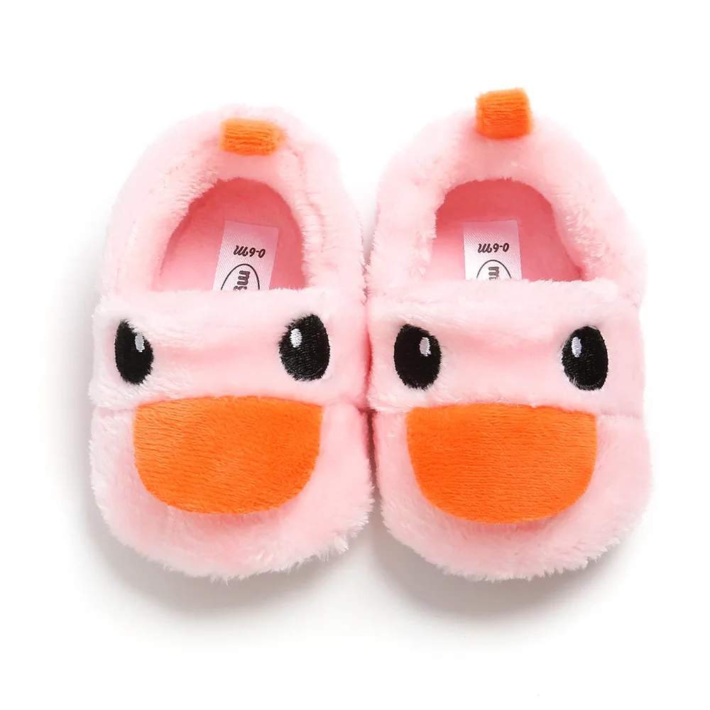 Plush Dark Baby Slippers shoes  Newborn Booties for Boys & Girls Non-Slip Baby Toddler First Walkers Shoes Indoor Baby Slippers