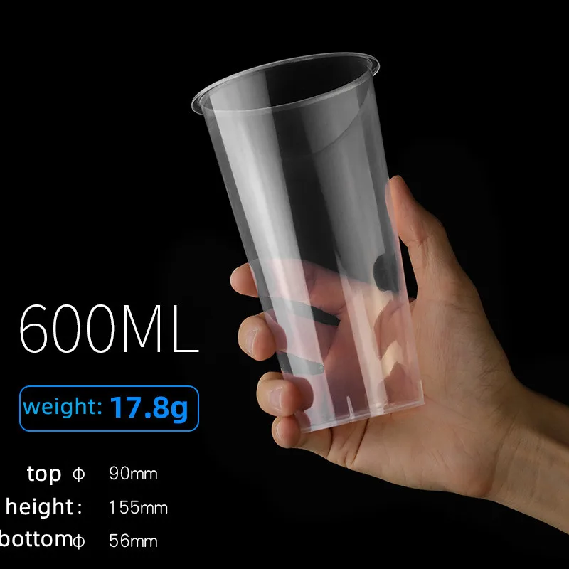 Disposable Plastic Cup with Lid Logo U Shape PP Customized Clear Top OEM Wall Style Packing Tea Dimensions Pcs Color Feature HUB