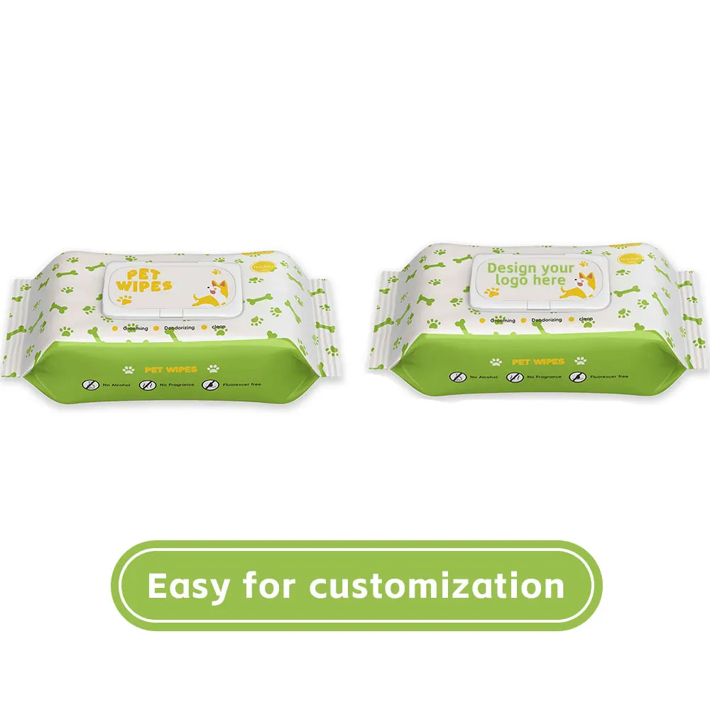 80pcs Pet Wipes Cleaning Paw Ear Fur Wet Wipes Deodorizing Daily Stain Removing