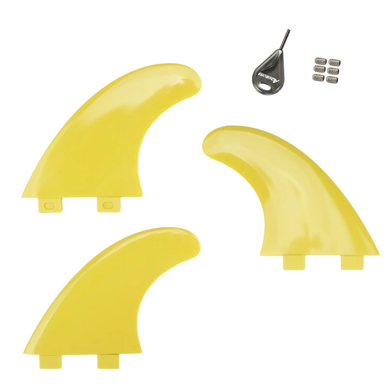 Double Tabs Fins Fiberglass Reinforced Polymer Surfboard Fins -  G5 Double Tabs Fins Green/Yellow