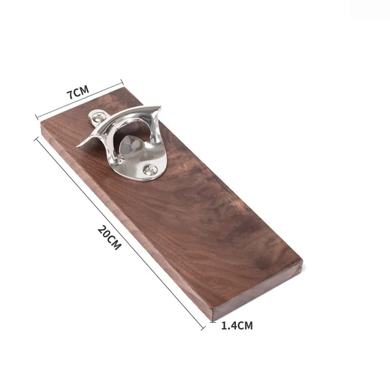 Wall Mounted Wooden Bottle Opener With Catcher Ideal Gift for Men and Beer Lovers Bottle Opener Wall Mounted