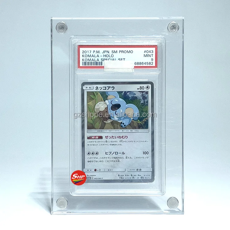SHP Custom Acrylic Display Case  Graded Trading Card Holder Round shape Protection Case For Pokeomon TCG CGC With Magnetic Case