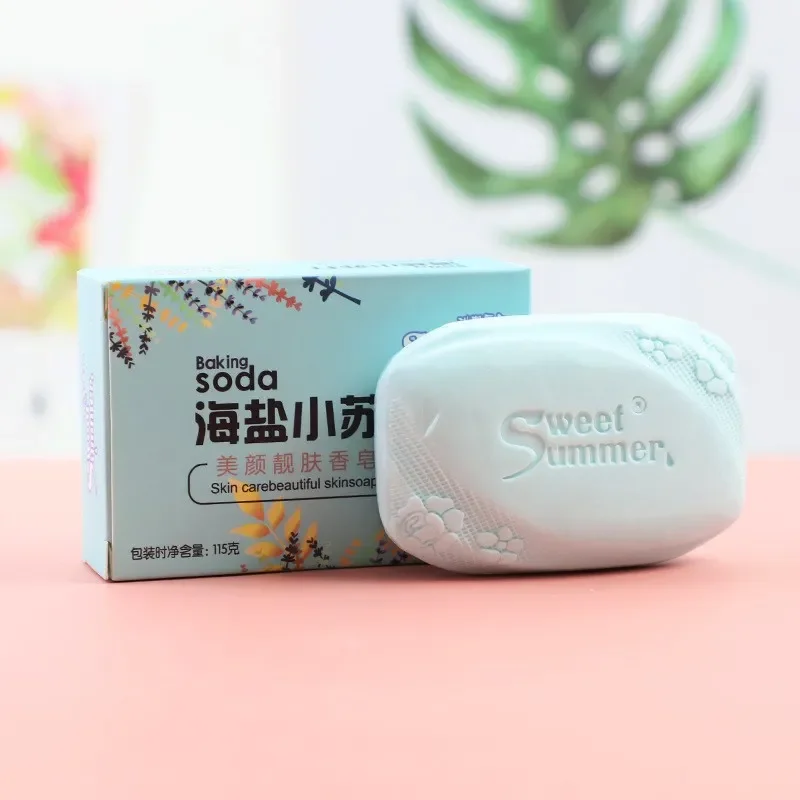 Private brand Baking soda Sea Salt Body Wash Cleansing Moisturizing whitening soap Face wash soap