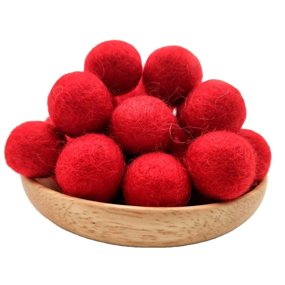 Multicolor 2cm 5cm 6cm 7cm 10cm 20cm Custom Size Wool Pom Gumball Beads Decor Wool Diy Felt Balls Poke And Poke Accessories