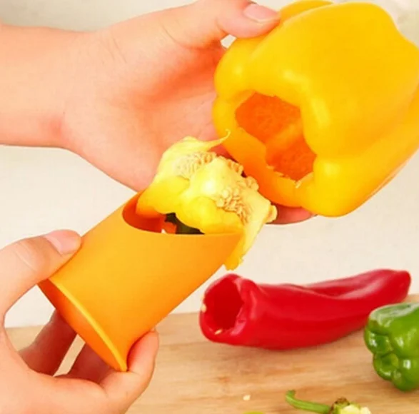 Dorp Ship 2 IN 1 Chili Spicy Corer Fruit Peeler Slicer Bell Pepper Corer Remover Kitchen Accessories