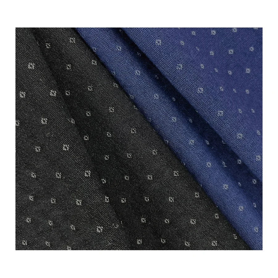 Высококачественный приятный на ощупь мини-геометрический узор 240 г 63% вискоза 27% нейлон 5% полиэстер 5% спандекс основополагающая эластичная ткань для повседневной носки