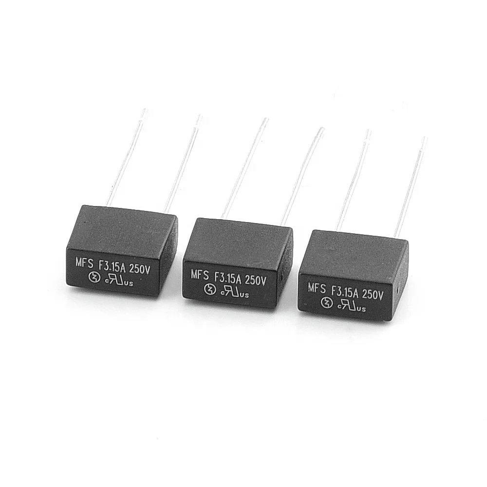 4mm MFS Series Radial Lead Square Cylinder Fast Acting Slow Acting Fast Blow Slow Blow Time Lag Subminia Micro Fuse