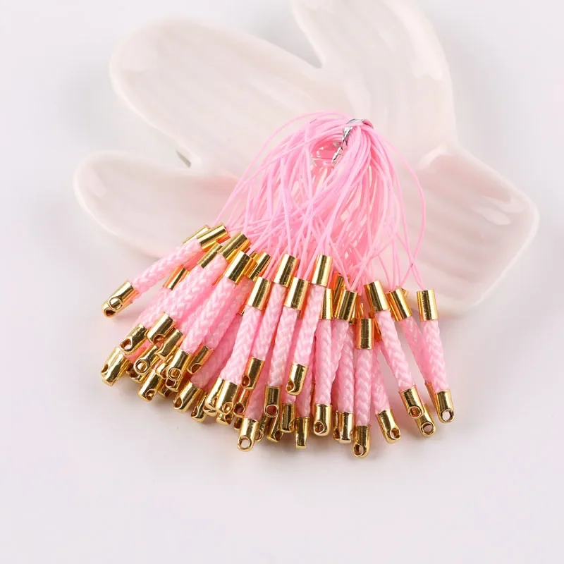 50pcs Mobile phone rope pendant short rope pendant mobile phone chain key ring hanging ornaments diy accessories