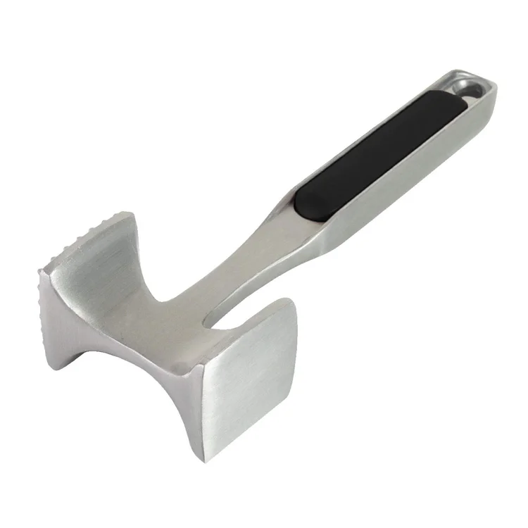 Non Slip Aluminum Alloy Kitchen Meat Mallet Manual Beef Steak Meat Tenderizer Hammer