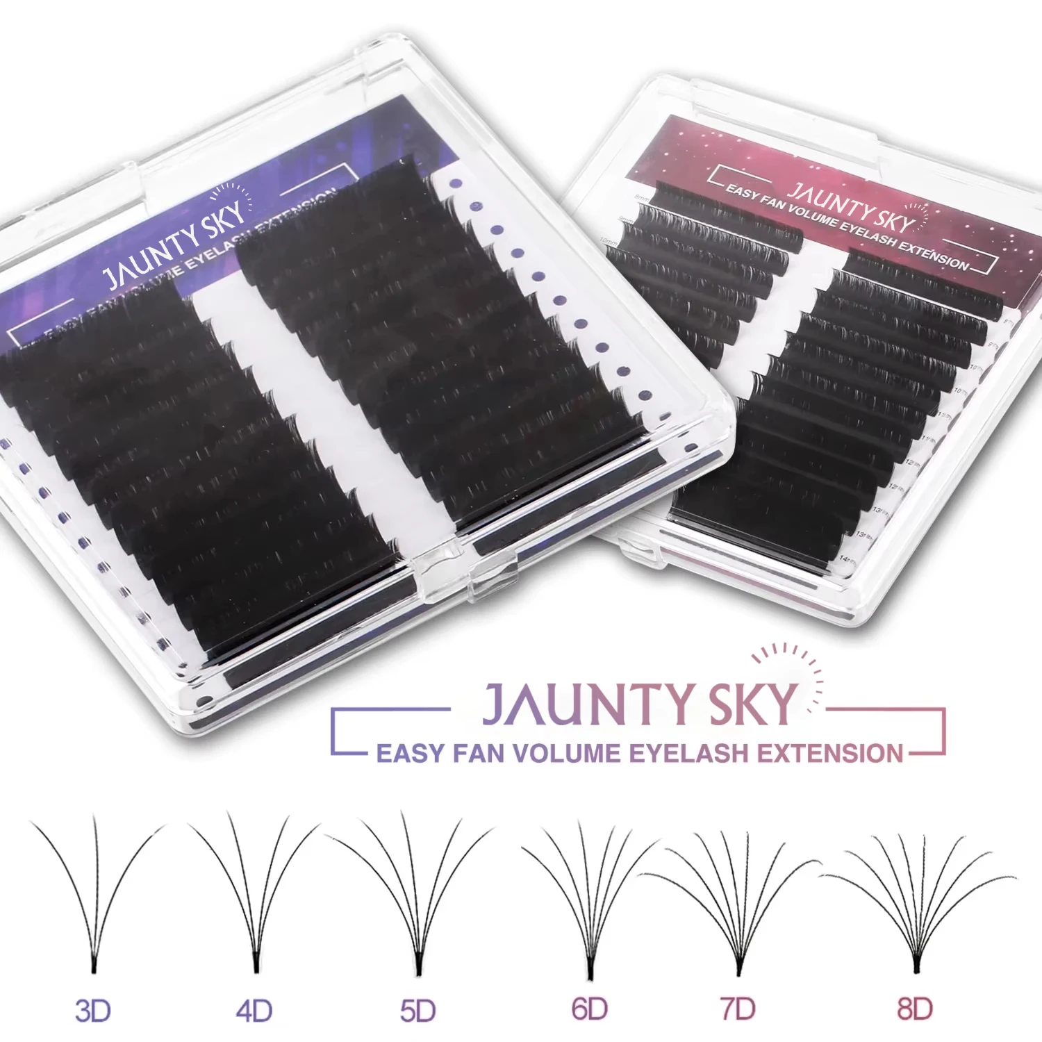 Easy Scalloped Individual Eyelash Extensions Fast Eyes Jumbo Scallop 24 Lines Lashes Bloom Matte Black