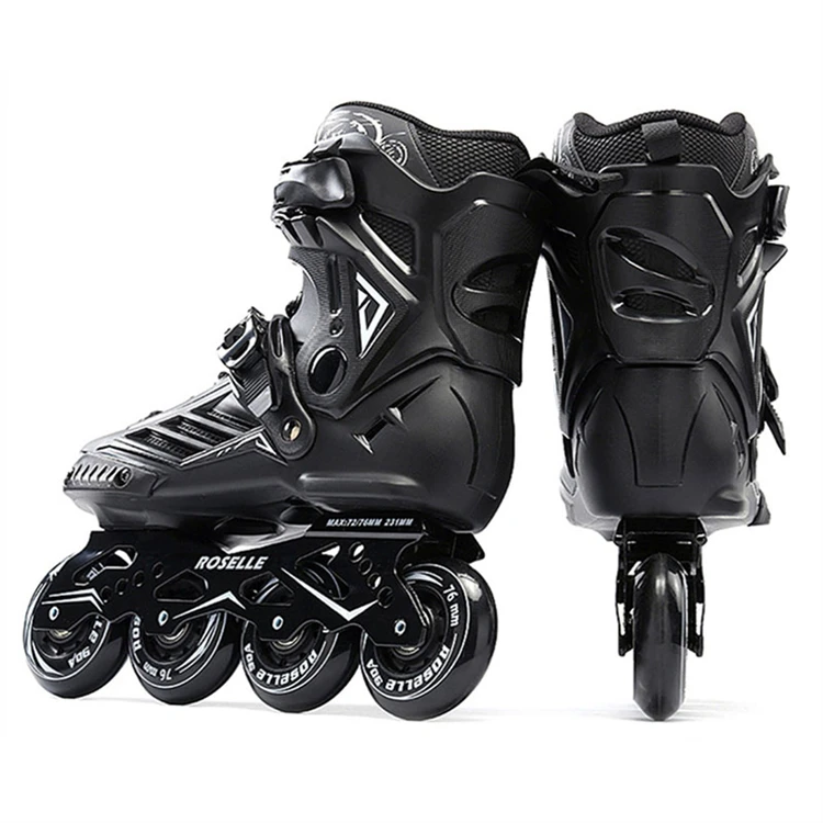 Wholesale High Quality 4 Wheels Roller Skates Shoes Black Flashing Roller Inline Skate