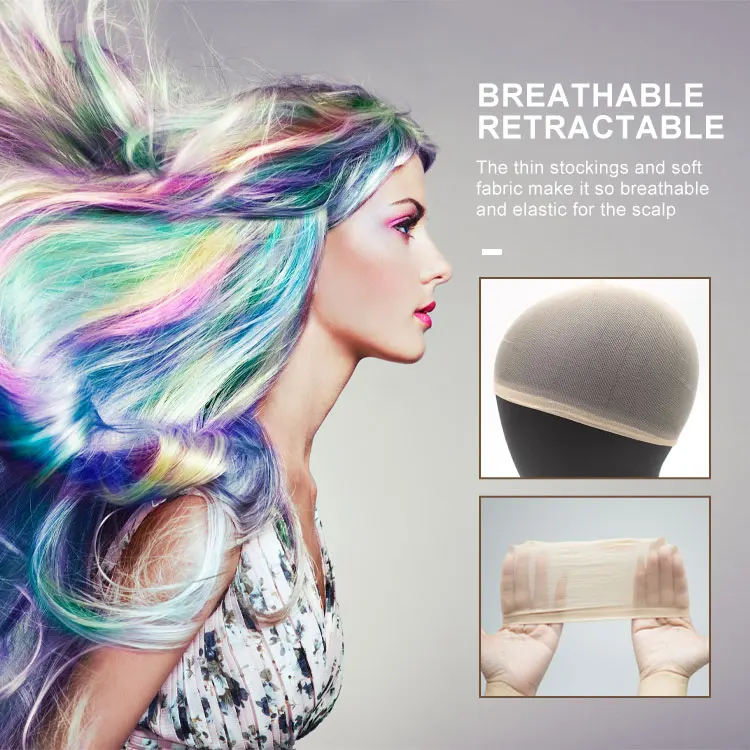 Gloway Hair Styling Tools Wig Cap Women Wig Ventilated Black Nylon Material For Making Wigs