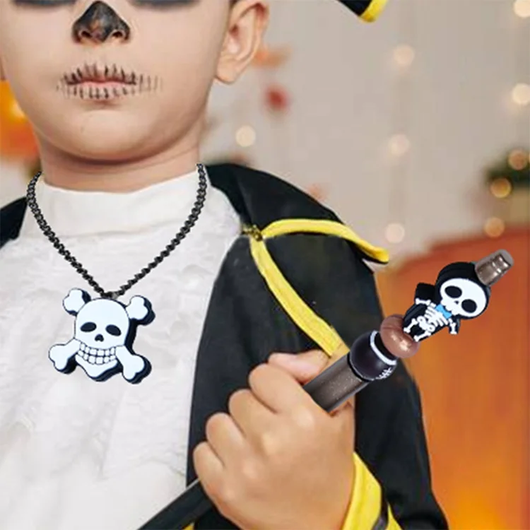 Wholesale Custom Halloween Silicone Pot Focal Beads Diy Jewelry Making Loose Silicone Focal Bead For Beaded Pen