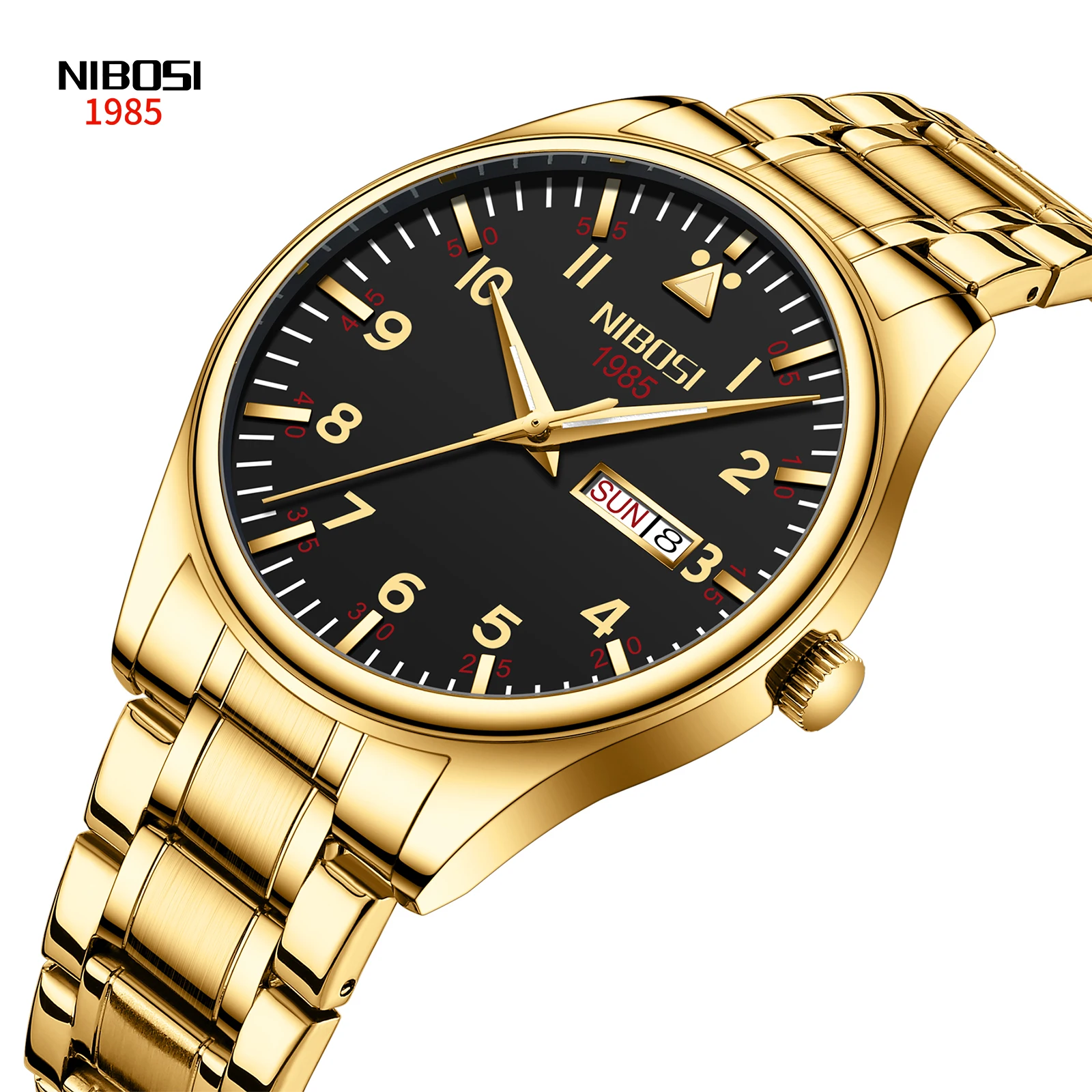NIBOSI 2571 Premium Quality Waterproof Custom Men Watches Stainless Steel Men Watches Luxury Timepiece