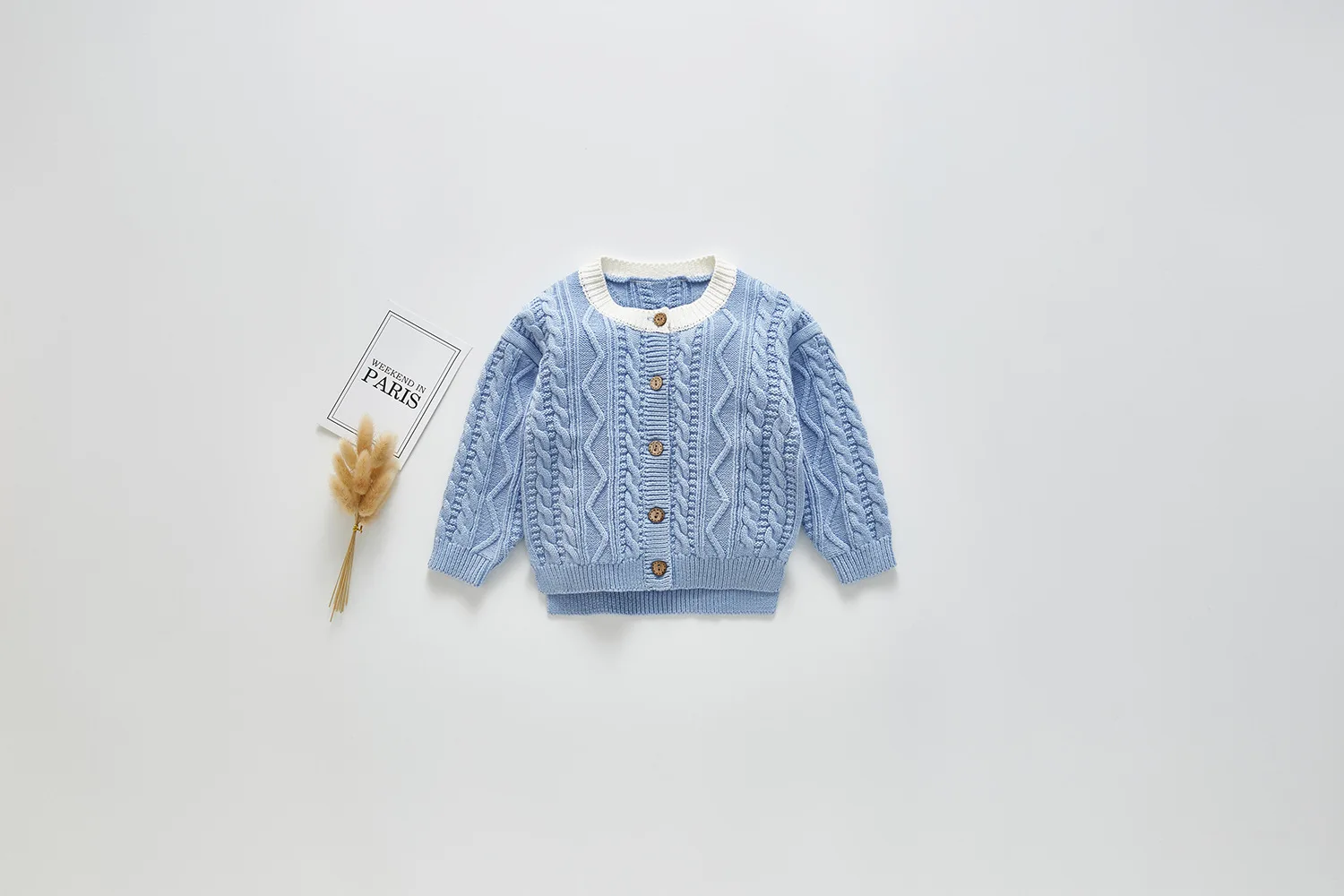 fashion knitted wholesale cardigan for baby girl with different color rim