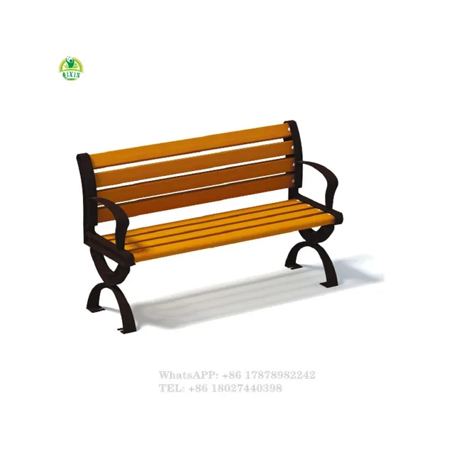 Fine Design Wood Park Bench/Antique cast iron bench/Outdoor Waiting benches/QX-144D