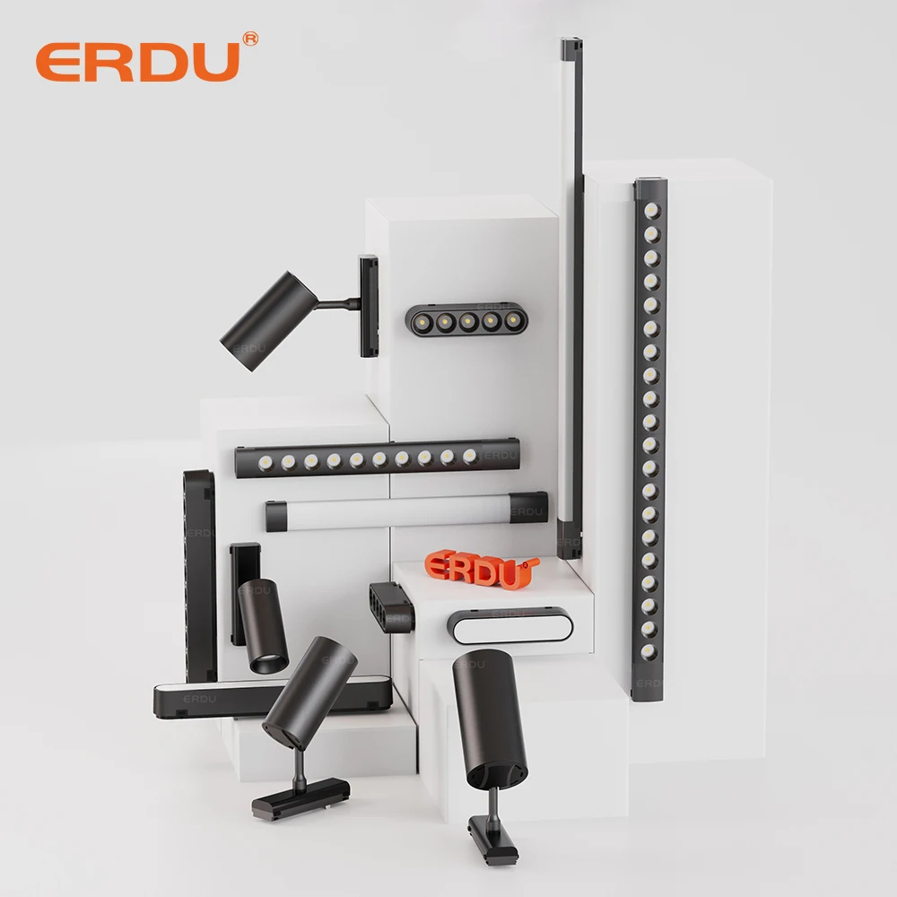 ERDU Aluminum Magnet Track Light 35mm 48V Ultra Thin Led Magnetic Track Light