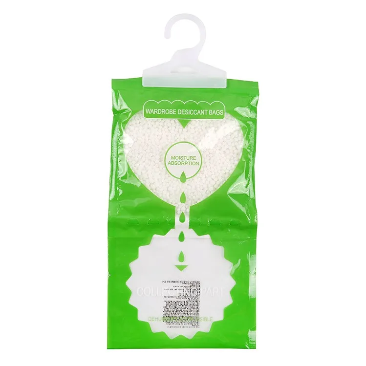 Manufacturer custom household anti-humidity moisture absorber and odor eliminator hanging closet wardrobe dehumidifier bag