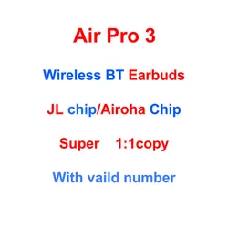 2021 New Original Package Strong Bass Real Serial Number Airoha 1536U 1562A Gen 2 Gen 3 Wireless Earbuds Air 2 Air 3 Airpro