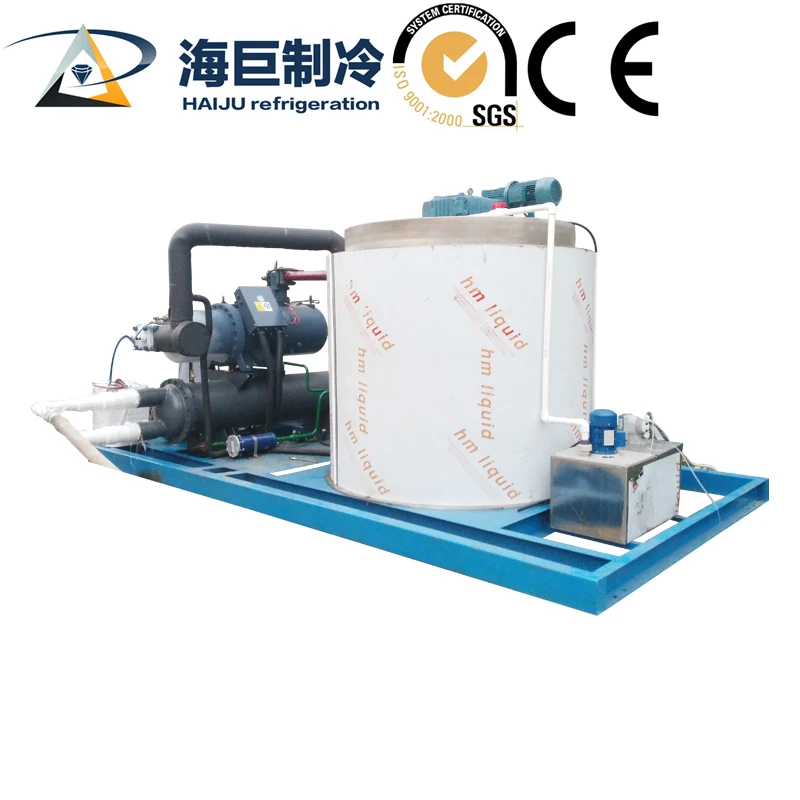 High Quality Flake Ice Maker Low Price Ice Cube Maker Wooden Case Ce Stainless Steel Danfoss UV Printing Tap Water English 380V