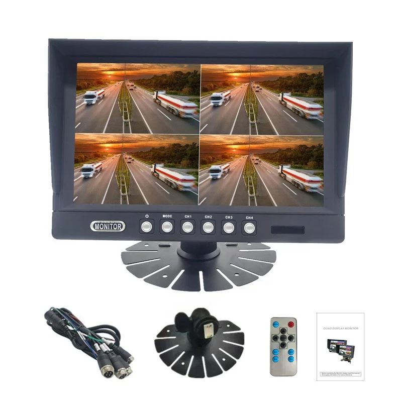 Van Hdmi Vga Bnc вход Tft ЖК-экран шины 4-канальный разделенный монитор бабочка 9-дюймовый цифровой стол управления грузовиком автомобильный четырехъядерный дисплей