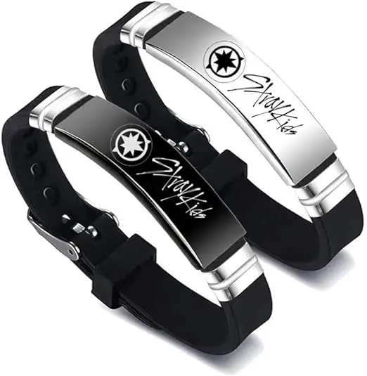 2 Pack Stray Kids Merch Charm Silicone Bracelet 2024 Fashion Jewelry Kpop Style Jewellery Korean Bracelet