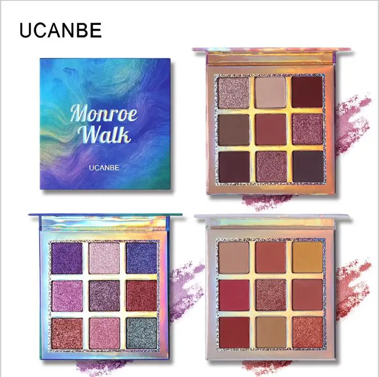 UCANBE 9-Color Eye Shadow Palette Pearlescent Matte Eye Makeup Waterproof Sweat-proof Palette Eyeshadow Makeup Cosmetic